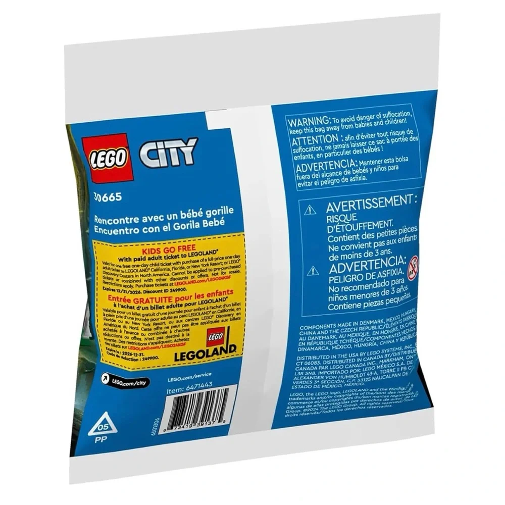 LEGO City Baby Gorilla Encounter Adventure Set 30665 - 34 Pieces Ages 5+